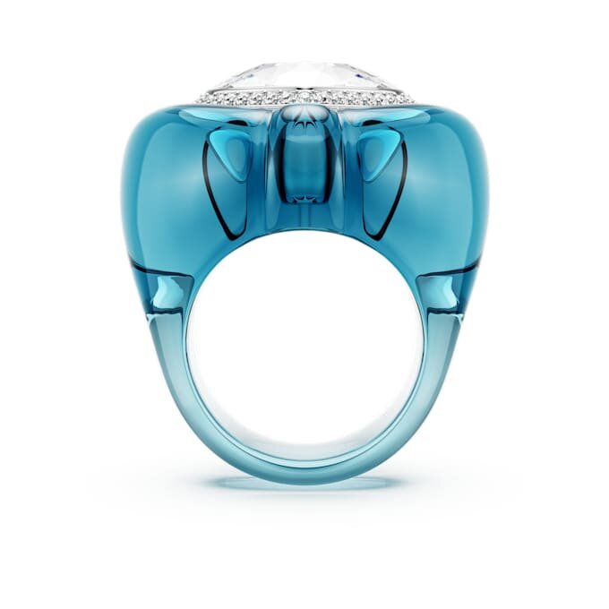 Anillo de cóctel Dulcis con corte de corazón, pavé, corazón, azul Anillo de cóctel Dulcis con corte de corazón, pavé, corazón, azul