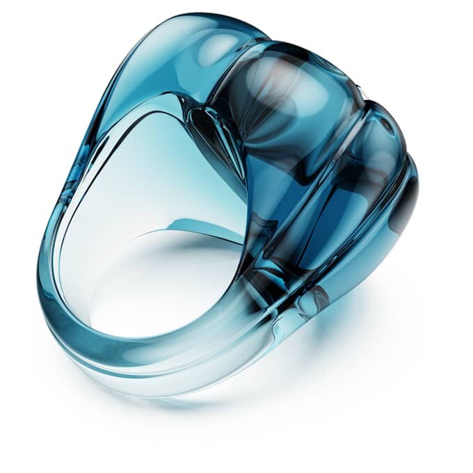 Anillo de cóctel Dulcis con corte de corazón, pavé, corazón, azul Anillo de cóctel Dulcis con corte de corazón, pavé, corazón, azul