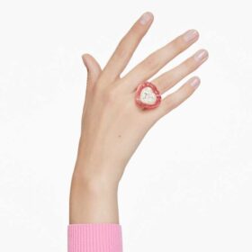 Anillo de cóctel Dulcis con corte de corazón, pavé, corazón, rosa