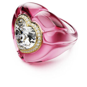 Anillo de cóctel Dulcis con corte de corazón, pavé, corazón, rosa