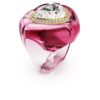 Anillo de cóctel Dulcis con corte de corazón, pavé, corazón, rosa Anillo de cóctel Dulcis con corte de corazón, pavé, corazón, rosa