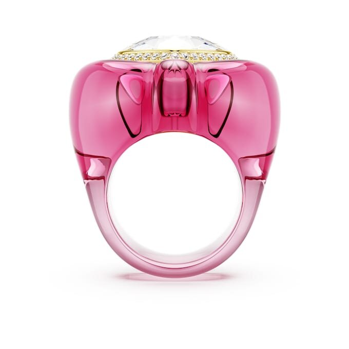 Anillo de cóctel Dulcis con corte de corazón, pavé, corazón, rosa Anillo de cóctel Dulcis con corte de corazón, pavé, corazón, rosa