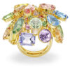 Anillo de cóctel Gema con cortes mixtos, multicolor, chapado en tono dorado Anillo de cóctel Gema con cortes mixtos, multicolor, chapado en tono dorado