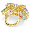 Anillo de cóctel Gema con cortes mixtos, multicolor, chapado en tono dorado Anillo de cóctel Gema con cortes mixtos, multicolor, chapado en tono dorado