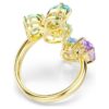 Anillo de cóctel Gema con cortes mixtos, multicolor, chapado en tono dorado Anillo de cóctel Gema con cortes mixtos, multicolor, chapado en tono dorado
