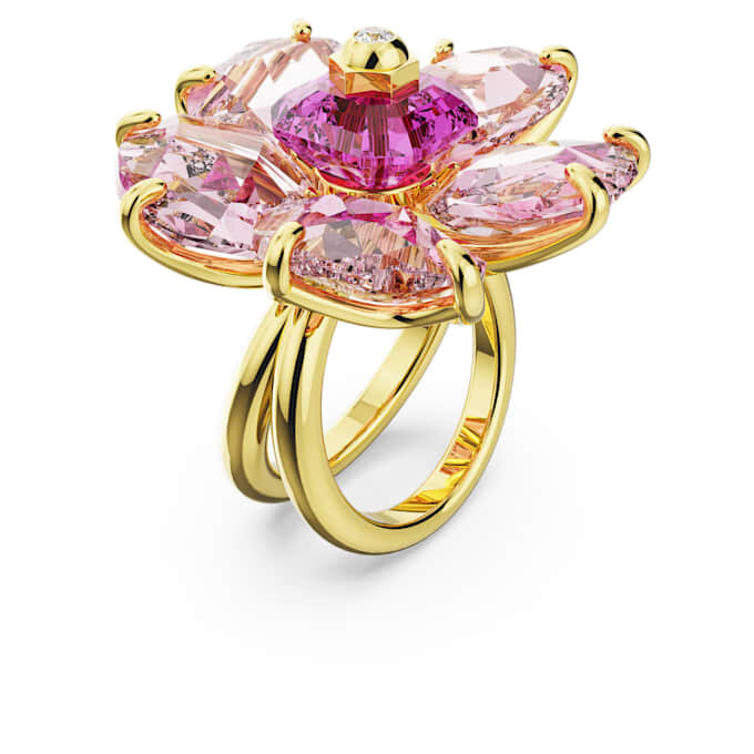 Anillo de cóctel Idyllia Flower, rosa, chapado en tono dorado Anillo de cóctel Idyllia Flower, rosa, chapado en tono dorado