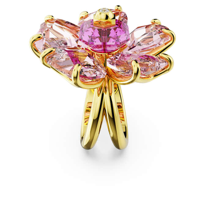 Anillo de cóctel Idyllia Flower, rosa, chapado en tono dorado Anillo de cóctel Idyllia Flower, rosa, chapado en tono dorado