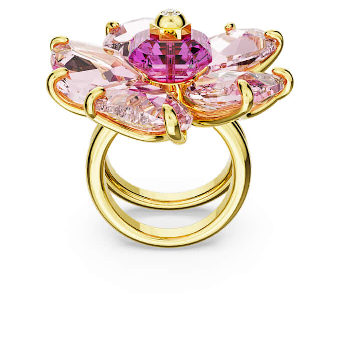 Anillo de cóctel Idyllia Flower, rosa, chapado en tono dorado Anillo de cóctel Idyllia Flower, rosa, chapado en tono dorado