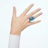Anillo de cóctel Lucent con corte octogonal, azul Anillo de cóctel Lucent con corte octogonal, azul