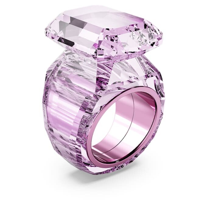 Anillo de cóctel Lucent con corte octogonal, rosa Anillo de cóctel Lucent con corte octogonal, rosa