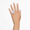 Anillo de cóctel Lucent, corte octogonal, blanco Anillo de cóctel Lucent, corte octogonal, blanco