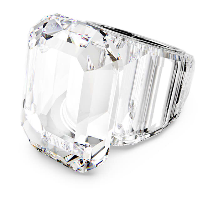 Anillo de cóctel Lucent, corte octogonal, blanco Anillo de cóctel Lucent, corte octogonal, blanco