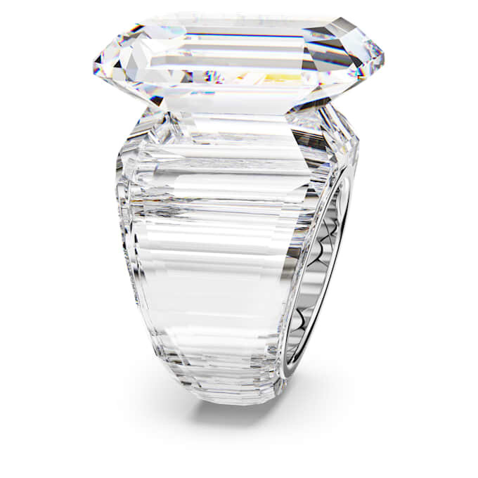 Anillo de cóctel Lucent, corte octogonal, blanco Anillo de cóctel Lucent, corte octogonal, blanco