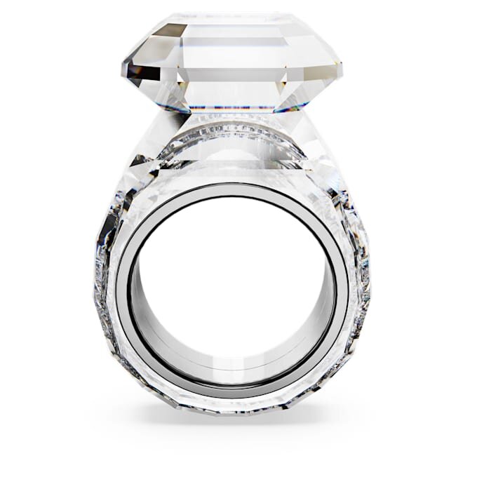Anillo de cóctel Lucent, corte octogonal, blanco Anillo de cóctel Lucent, corte octogonal, blanco