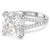 Anillo de cóctel Stilla, corte cuadrado, pavé, blanco, chapado en rodio