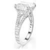 Anillo de cóctel Stilla, corte cuadrado, pavé, blanco, chapado en rodio