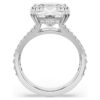 Anillo de cóctel Stilla, corte cuadrado, pavé, blanco, chapado en rodio