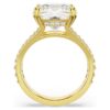 Anillo de cóctel Stilla, corte cuadrado, pavé, blanco, chapado en tono dorado Anillo de cóctel Stilla, corte cuadrado, pavé, blanco, chapado en tono dorado
