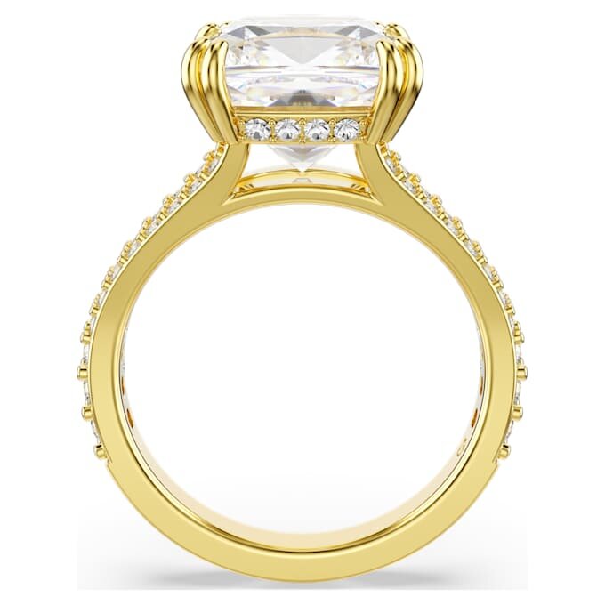 Anillo de cóctel Stilla, corte cuadrado, pavé, blanco, chapado en tono dorado Anillo de cóctel Stilla, corte cuadrado, pavé, blanco, chapado en tono dorado