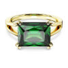 Anillo de cóctel Stilla, corte rectangular, verde, chapado en tono dorado Anillo de cóctel Stilla, corte rectangular, verde, chapado en tono dorado