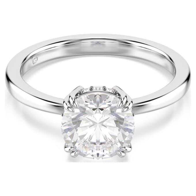 Anillo de cóctel Stilla, corte redondo, blanco, acabado plateado Anillo de cóctel Stilla, corte redondo, blanco, acabado plateado