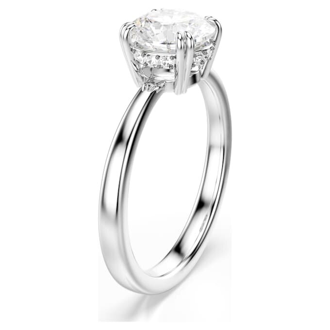 Anillo de cóctel Stilla, corte redondo, blanco, acabado plateado Anillo de cóctel Stilla, corte redondo, blanco, acabado plateado