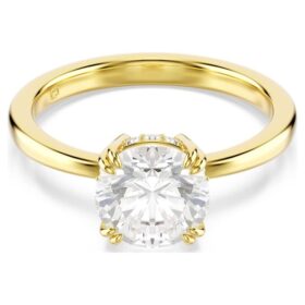 Anillo de cóctel Stilla, corte redondo, blanco, chapado en tono dorado Anillo de cóctel Stilla, corte redondo, blanco, chapado en tono dorado