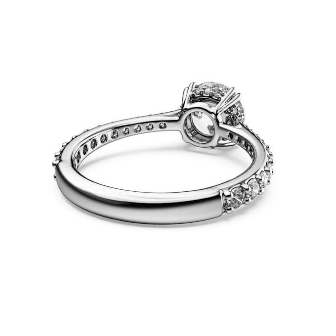 Anillo de cóctel Stilla, corte redondo, pavé, blanco, acabado tono plateado Anillo de cóctel Stilla, corte redondo, pavé, blanco, acabado tono plateado
