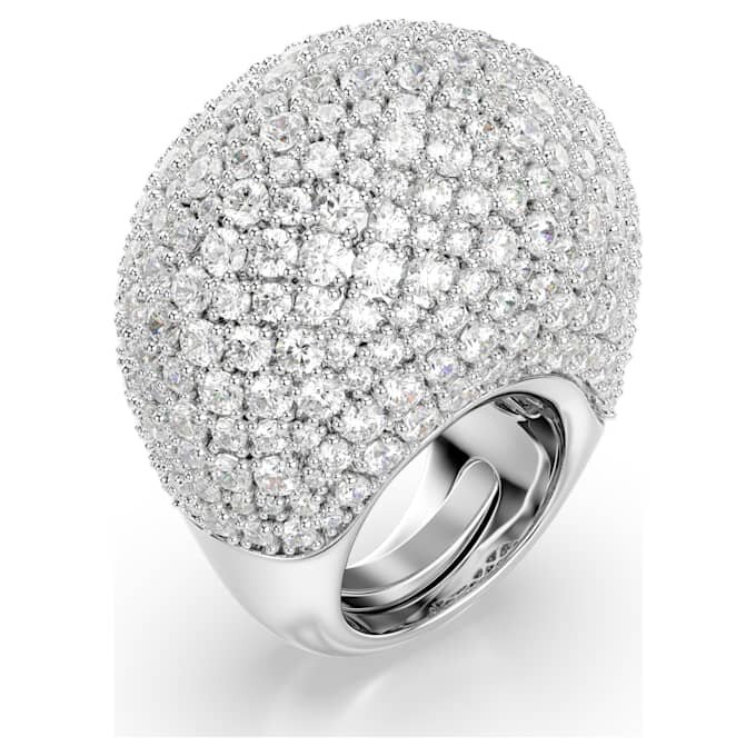 Anillo de cóctel Sublima grande, blanco, chapado en rodio Anillo de cóctel Sublima grande, blanco, chapado en rodio