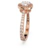 Anillo de cóctel Una Angelic, corte redondo, pavé, blanco, chapado en tono oro rosa