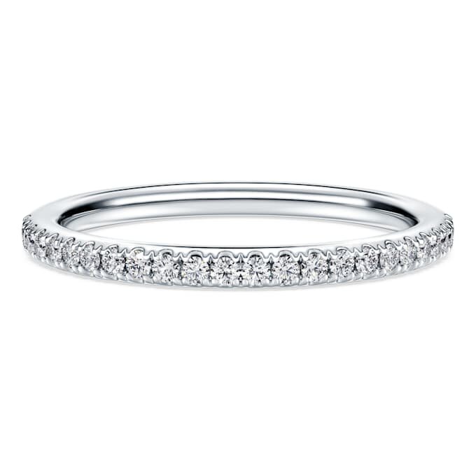 Anillo de eternidad con diamantes cultivados en laboratorio, 0,2 ct en total, forma redonda, oro blanco de 14K Anillo de eternidad con diamantes cultivados en laboratorio, 0,2 ct en total, forma redonda, oro blanco de 14K