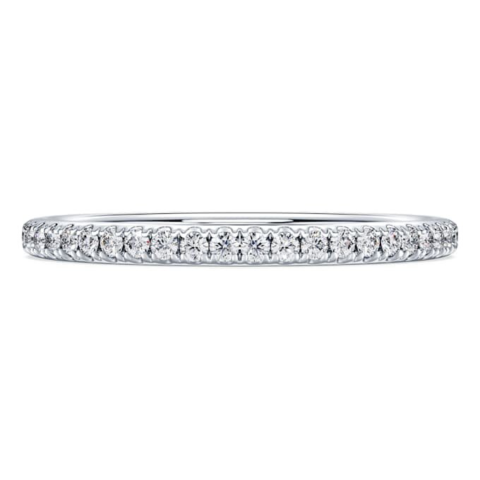 Anillo de eternidad con diamantes cultivados en laboratorio, 0,2 ct en total, forma redonda, oro blanco de 14K Anillo de eternidad con diamantes cultivados en laboratorio, 0,2 ct en total, forma redonda, oro blanco de 14K