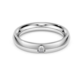 Anillo de eternidad con diamantes cultivados en laboratorio de 0,05 ct en total, forma redonda, oro blanco de 14K Anillo de eternidad con diamantes cultivados en laboratorio de 0,05 ct en total, forma redonda, oro blanco de 14K