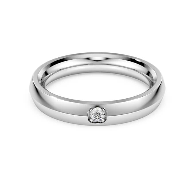 Anillo de eternidad con diamantes cultivados en laboratorio de 0,05 ct en total, forma redonda, oro blanco de 14K Anillo de eternidad con diamantes cultivados en laboratorio de 0,05 ct en total, forma redonda, oro blanco de 14K