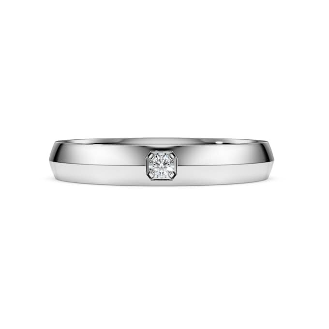 Anillo de eternidad con diamantes cultivados en laboratorio de 0,05 ct en total, forma redonda, oro blanco de 14K Anillo de eternidad con diamantes cultivados en laboratorio de 0,05 ct en total, forma redonda, oro blanco de 14K