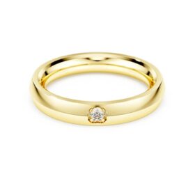 Anillo de eternidad con diamantes cultivados en laboratorio de 0,05 quilates en total, forma redonda, oro amarillo de 14K Anillo de eternidad con diamantes cultivados en laboratorio de 0,05 quilates en total, forma redonda, oro amarillo de 14K