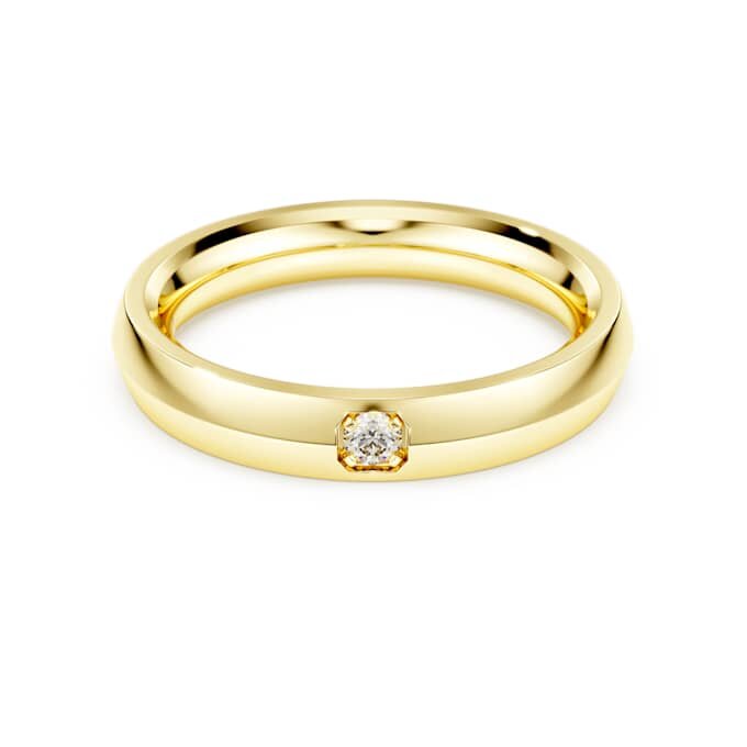 Anillo de eternidad con diamantes cultivados en laboratorio de 0,05 quilates en total, forma redonda, oro amarillo de 14K Anillo de eternidad con diamantes cultivados en laboratorio de 0,05 quilates en total, forma redonda, oro amarillo de 14K