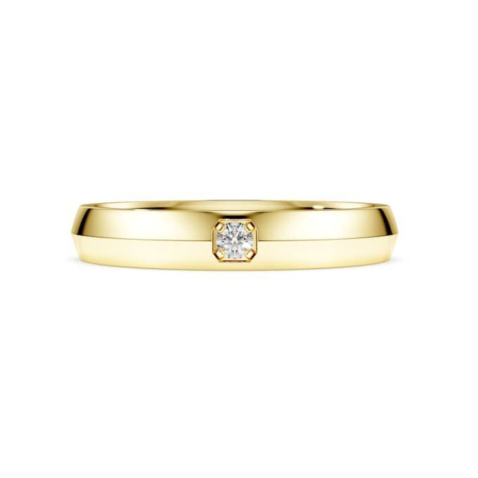 Anillo de eternidad con diamantes cultivados en laboratorio de 0,05 quilates en total, forma redonda, oro amarillo de 14K Anillo de eternidad con diamantes cultivados en laboratorio de 0,05 quilates en total, forma redonda, oro amarillo de 14K