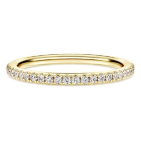 Anillo de eternidad con diamantes cultivados en laboratorio de 0,2 ct en total, forma redonda, oro amarillo de 14K Anillo de eternidad con diamantes cultivados en laboratorio de 0,2 ct en total, forma redonda, oro amarillo de 14K