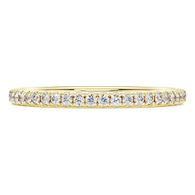 Anillo de eternidad con diamantes cultivados en laboratorio de 0,2 ct en total, forma redonda, oro amarillo de 14K Anillo de eternidad con diamantes cultivados en laboratorio de 0,2 ct en total, forma redonda, oro amarillo de 14K