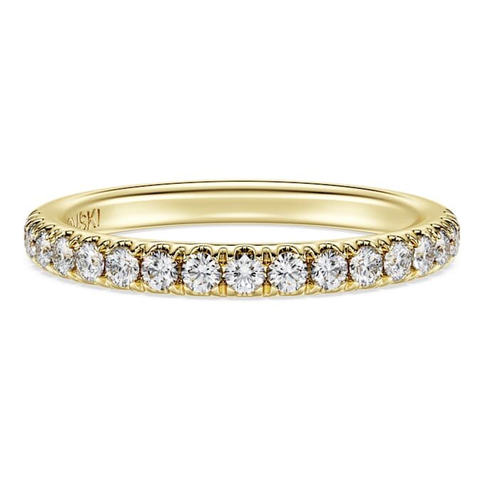 Anillo de eternidad con diamantes cultivados en laboratorio de 0,4 ct en total, forma redonda, oro amarillo de 14K Anillo de eternidad con diamantes cultivados en laboratorio de 0,4 ct en total, forma redonda, oro amarillo de 14K