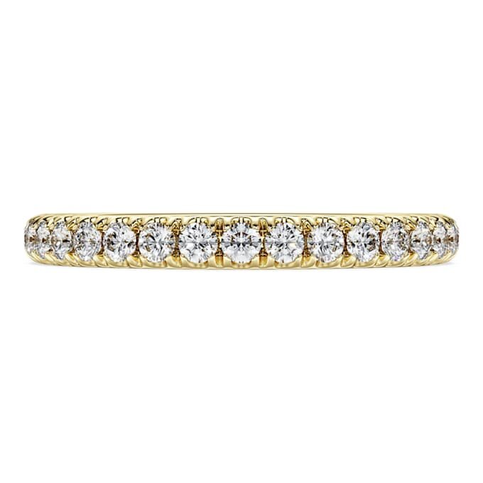 Anillo de eternidad con diamantes cultivados en laboratorio de 0,4 ct en total, forma redonda, oro amarillo de 14K Anillo de eternidad con diamantes cultivados en laboratorio de 0,4 ct en total, forma redonda, oro amarillo de 14K