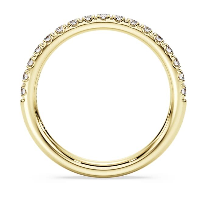 Anillo de eternidad con diamantes cultivados en laboratorio de 0,4 ct en total, forma redonda, oro amarillo de 14K Anillo de eternidad con diamantes cultivados en laboratorio de 0,4 ct en total, forma redonda, oro amarillo de 14K