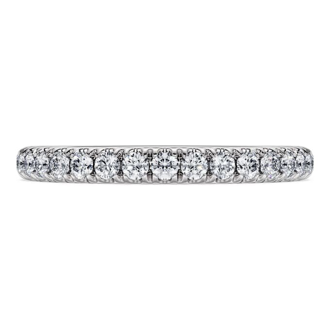 Anillo de eternidad con diamantes cultivados en laboratorio de 0,4 ct en total, forma redonda, oro blanco de 14K Anillo de eternidad con diamantes cultivados en laboratorio de 0,4 ct en total, forma redonda, oro blanco de 14K