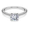 Anillo de eternidad con diamantes cultivados en laboratorio de 1 Ct Tw, forma redonda, oro blanco de 14K