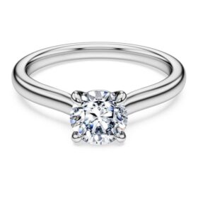 Anillo de eternidad con diamantes cultivados en laboratorio de 1 Ct Tw, forma redonda, oro blanco de 14K Anillo de eternidad con diamantes cultivados en laboratorio de 1 Ct Tw, forma redonda, oro blanco de 14K