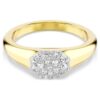 Anillo Dextera con cortes mixtos, blanco, chapado en tono dorado Anillo Dextera con cortes mixtos, blanco, chapado en tono dorado