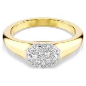 Anillo Dextera con cortes mixtos, blanco, chapado en tono dorado Anillo Dextera con cortes mixtos, blanco, chapado en tono dorado