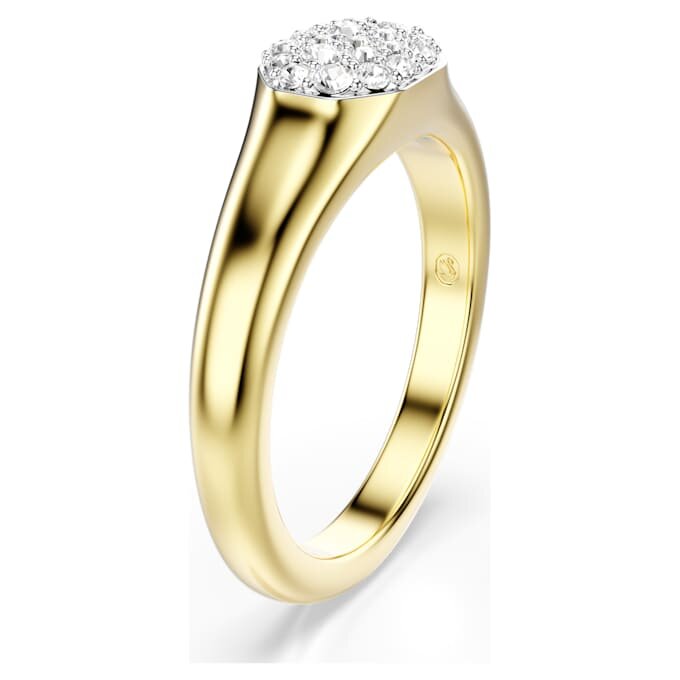 Anillo Dextera con cortes mixtos, blanco, chapado en tono dorado Anillo Dextera con cortes mixtos, blanco, chapado en tono dorado