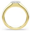 Anillo Dextera con cortes mixtos, blanco, chapado en tono dorado Anillo Dextera con cortes mixtos, blanco, chapado en tono dorado